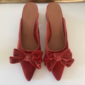 NWOB ASOS Velvet Rust Mules